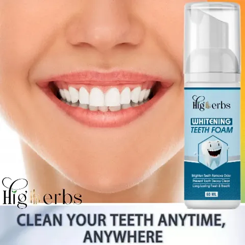 Teeth Whitening Foam Toothpaste Makes You Reveal Perfect  White Teeth, Natural Whitening Foam Toothpaste Mousse with Fluoride Deeply Clean Gums Remove Stains