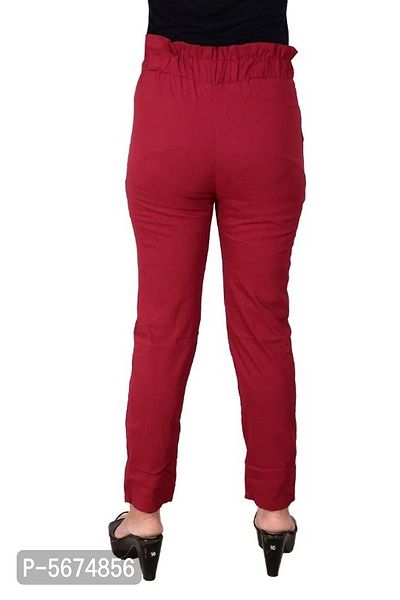 Multicoloured Cotton Blend Stretchable Trousers   Capris For Women-thumb3