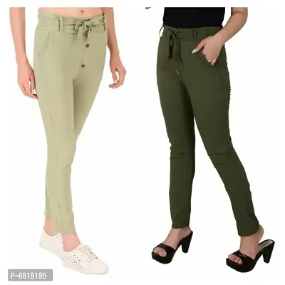 Combo Of 2 Regular Fit Women Trousers (Maroon, Green) – FabnDash