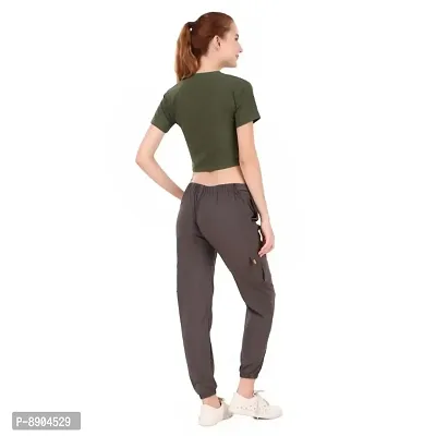 Classic Cotton Blend Solid Trousers for Women-thumb4