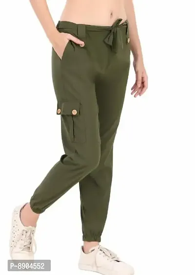 Classic Cotton Blend Solid Trousers for Women