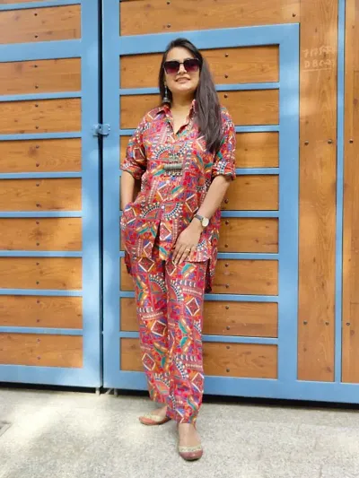 Womens Regular Fit Jaipuri Style Co-Ord set For Women