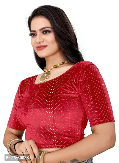 Reliable Red Velvet Solid Stitched Blouses For Women-thumb3
