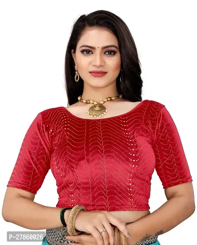 Reliable Red Velvet Solid Stitched Blouses For Women-thumb0