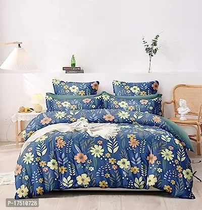 Comfortable Cotton Printed Double Bedsheet with Pillow Covers-thumb0