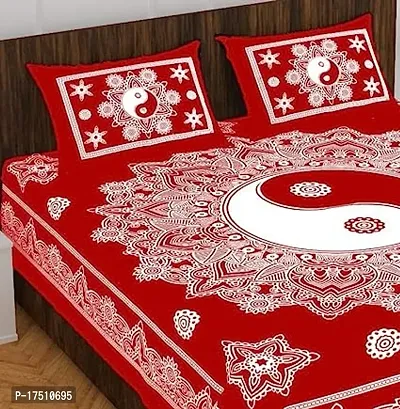 Comfortable Cotton Printed Double Bedsheet with Pillow Covers-thumb0