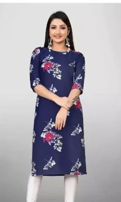 Stylish Crepe Printed Straight Kurta