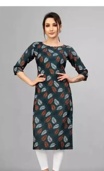 Stylish Crepe Printed Straight Kurta