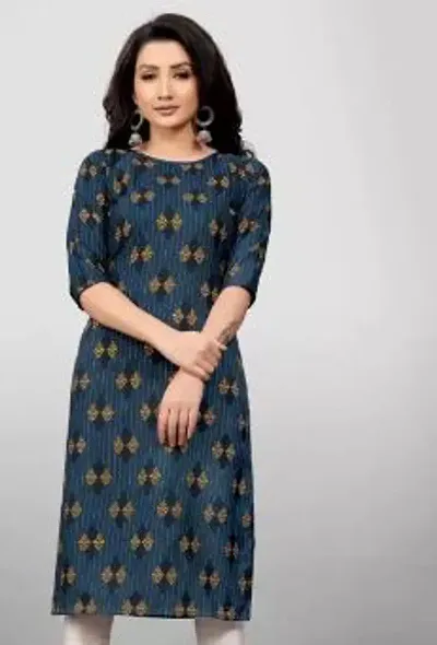 Stylish Crepe Printed Straight Kurta