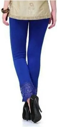 Leipzing Viscose Blend Combo Pack of 3 Stretchable Relaxed Stretchable elasthane Fabric Ankle Length Shimmer Leggings Ultra Fresh, Tagless Comfort for Women - Royal Blue  Maroon-thumb1