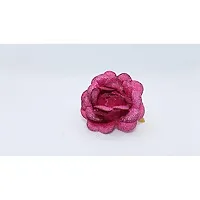 Classic Velvet Flowers Hair Accessory Decor - (Pack Of 36 Pcs, Dark Pink)-thumb2