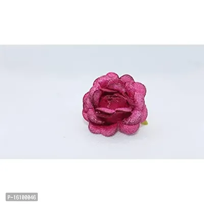 Classic Velvet Flowers Hair Accessory Decor - (Pack Of 36 Pcs, Dark Pink)-thumb3