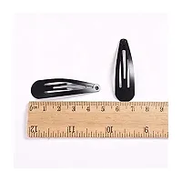 Glossy Black Metal Tic Tac Hair Clips For Women Pack Of 24 Pieces-thumb1