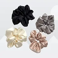 Scrunchie For Hair Scrunchies Satin Silk Combo  For Women GirlsPack 5-thumb1