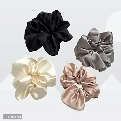 Scrunchie For Hair Scrunchies Satin Silk Combo  For Women GirlsPack 5-thumb2