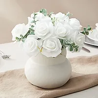 Classic Rose Flower Heads Mini Foam Artificial Roses Diy Wedding Flowers Accessories Make Bridal Hairclip,Headbands,Party Baby Shower Home Decorate Flower 7 Cm (White, 24)-thumb1