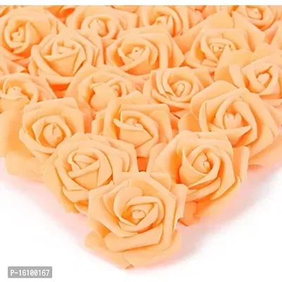 Classic Rose Flower Heads Mini Foam Artificial Roses Diy Wedding Flowers Accessories Make Bridal Hairclip,Headbands,Party Baby Shower Home Decorate Flower 7 Cm (Orange, 24)