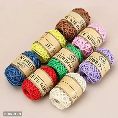Classic Just Flowers Jute Thread Twisted Rope 8 Colors For Diy Art And Craft Projects And Decoration(Pack Of 8)-thumb4