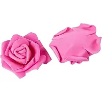 Classic Rose Flower Heads Mini Foam Artificial Roses Diy Wedding Flowers Accessories Make Bridal Hairclip,Headbands,Party Baby Shower Home Decorate Flower 7 Cm (Dark Pink, 24)-thumb4