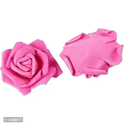 Classic Rose Flower Heads Mini Foam Artificial Roses Diy Wedding Flowers Accessories Make Bridal Hairclip,Headbands,Party Baby Shower Home Decorate Flower 7 Cm (Dark Pink, 24)-thumb5