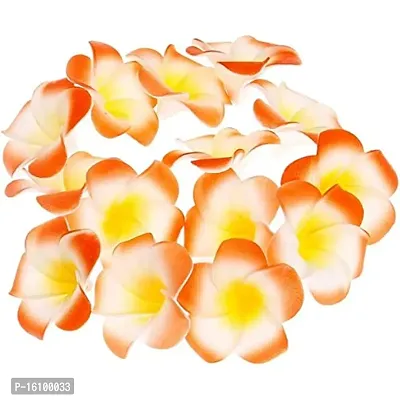 Classic Classic2.4 Inch Artificial Plumier Rubric Hawaiian Flower Petals Hair Hat Wreath Floral Hawaiian Foam Frangipani Flowers For Diy Home Beach Wedding Party Decoration (Orange, 24)