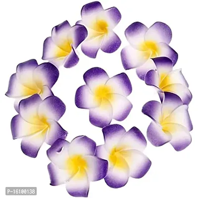 Classic Classic2.4 Inch Artificial Plumier Rubric Hawaiian Flower Petals Hair Hat Wreath Floral Hawaiian Foam Frangipani Flowers For Diy Home Beach Wedding Party Decoration (Purple, 24)