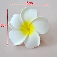 Classic Classic2.4 Inch Artificial Plumier Rubric Hawaiian Flower Petals Hair Hat Wreath Floral Hawaiian Foam Frangipani Flowers For Diy Home Beach Wedding Party Decoration (White, 24)-thumb1