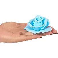 Classic Rose Flower Heads Mini Foam Artificial Roses Diy Wedding Flowers Accessories Make Bridal Hairclip,Headbands,Party Baby Shower Home Decorate Flower 7 Cm (Sky Blue, 24)-thumb3