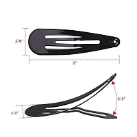 Glossy Black Metal Tic Tac Hair Clips For Women Pack Of 24 Pieces-thumb3