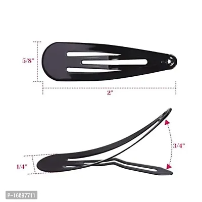 Glossy Black Metal Tic Tac Hair Clips For Women Pack Of 24 Pieces-thumb4