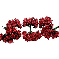 Classic Artificial Pollen Flowers For Tiara Making And Jewelry Making 144Pcs Pollens Red-thumb3