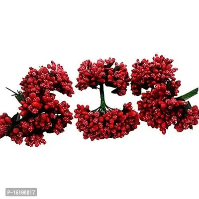 Classic Artificial Pollen Flowers For Tiara Making And Jewelry Making 144Pcs Pollens Red-thumb4