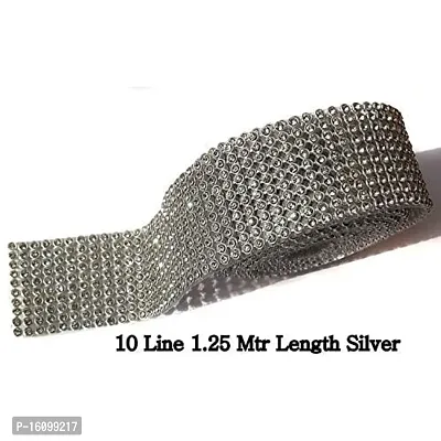 Classic Stone Sheet, Stone Lace For Jewellery Making, Silver 10 Line 1.25 Mtrs-thumb3