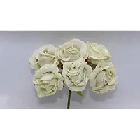 Classic Artificial Velvet Flowers Hair Accessory Art And Craft Party Decor Flowers -(Pack Of 36 Pcs,Cream)-thumb1