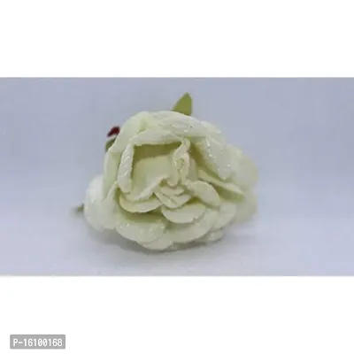 Classic Artificial Velvet Flowers Hair Accessory Art And Craft Party Decor Flowers -(Pack Of 36 Pcs,Cream)-thumb3