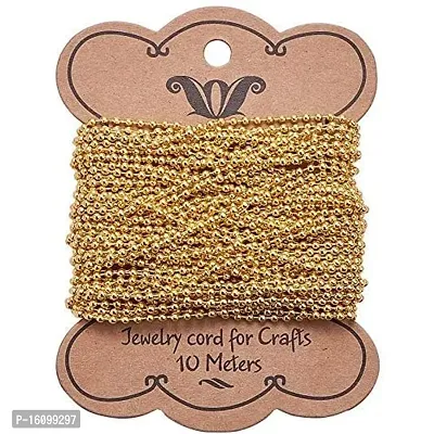 Classic Iron Golden Ball Chain 2 Mm 10 M Pack For Silk Thread Jewellery Making-thumb0