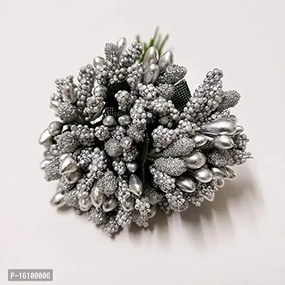 Classic Artificial Pollen Flowers For Tiara Making And Jewelry Making 144Pcs Pollens Silver