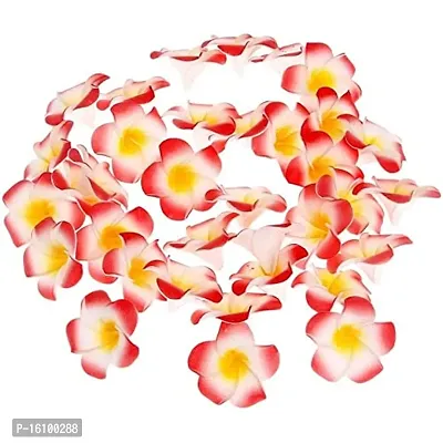 Classic Classic2.4 Inch Artificial Plumier Rubric Hawaiian Flower Petals Hair Hat Wreath Floral Hawaiian Foam Frangipani Flowers For Diy Home Beach Wedding Party Decoration (Red, 24)-thumb2