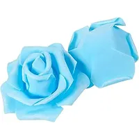 Classic Rose Flower Heads Mini Foam Artificial Roses Diy Wedding Flowers Accessories Make Bridal Hairclip,Headbands,Party Baby Shower Home Decorate Flower 7 Cm (Sky Blue, 24)-thumb4