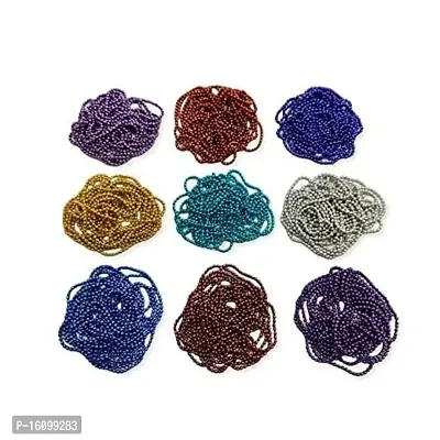 Classic 9 Color Combo Craft Ball Chain For Jewellery Making Designing Craft Work Decoration Material, 2 Meter Each Color,Aluminium,