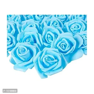 Classic Artificial Foam Rose Sky Blue (Pack Of 36) (Sky Blue)-thumb2