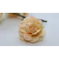 Classic Artificial Satin Flowers Jewellery Art Flowers -(Pack Of 30 Pcs ,Orange)-thumb3