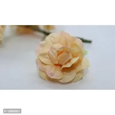 Classic Artificial Satin Flowers Jewellery Art Flowers -(Pack Of 30 Pcs ,Orange)-thumb4