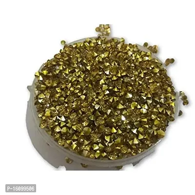 Classic Rivoli Rhinestone Chatons Stones Beads For Craft Jewellery Embroidery Making Purpose (500 Pcs,Golden)-thumb3