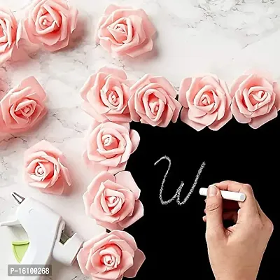 Classic Rose Flower Heads Mini Foam Artificial Roses Diy Wedding Flowers Accessories Make Bridal Hairclip,Headbands,Party Baby Shower Home Decorate Flower 7 Cm (Peach, 24)-thumb2