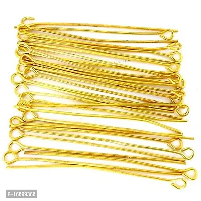 Classic Diy Gold Plated Metal Bracelet, Necklace, Anklet Making Eye Pins - 100 Pieces