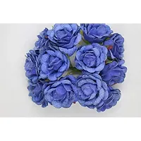 Classic Artificial Velvet Flowers Hair Accessory Art Party Decor Flowers -(Pack Of 36 Pcs,Blue)-thumb2