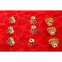 Classic Combo Of Golden Fancy Flower Bead Caps For Silk Thread Jewellery Making (6 Mm - 500 Pcs) (8 Mm - 250 Pcs)-thumb3