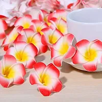 Classic Classic2.4 Inch Artificial Plumier Rubric Hawaiian Flower Petals Hair Hat Wreath Floral Hawaiian Foam Frangipani Flowers For Diy Home Beach Wedding Party Decoration (Red, 24)-thumb2