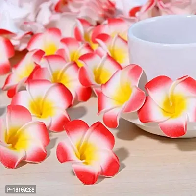 Classic Classic2.4 Inch Artificial Plumier Rubric Hawaiian Flower Petals Hair Hat Wreath Floral Hawaiian Foam Frangipani Flowers For Diy Home Beach Wedding Party Decoration (Red, 24)-thumb3